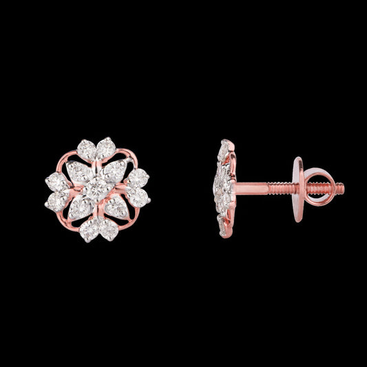 14K Rose Gold Diamond Earrings - 0.37ct VVS-VS-HI