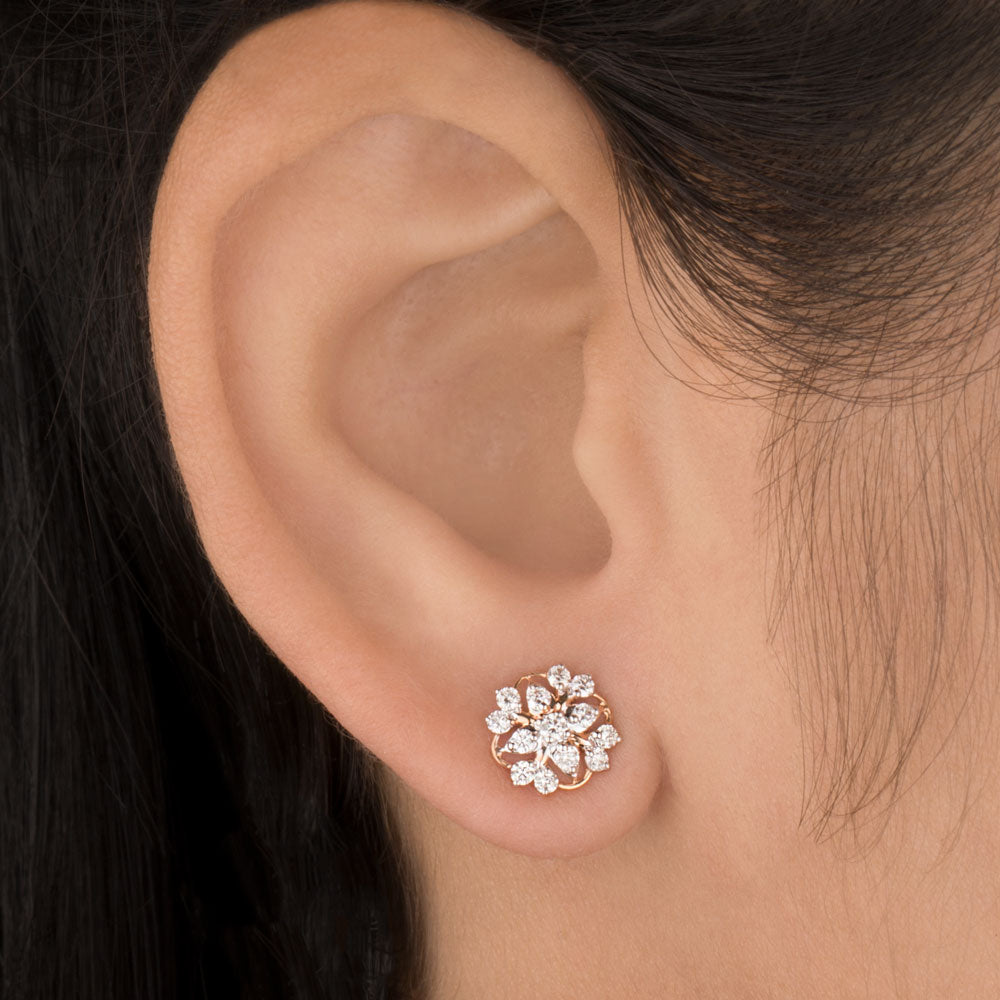 14K Rose Gold Diamond Earrings - 0.37ct VVS-VS-HI