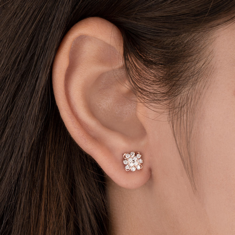 14K Rose Gold Diamond Earrings - 0.34ct VVS-VS-HI
