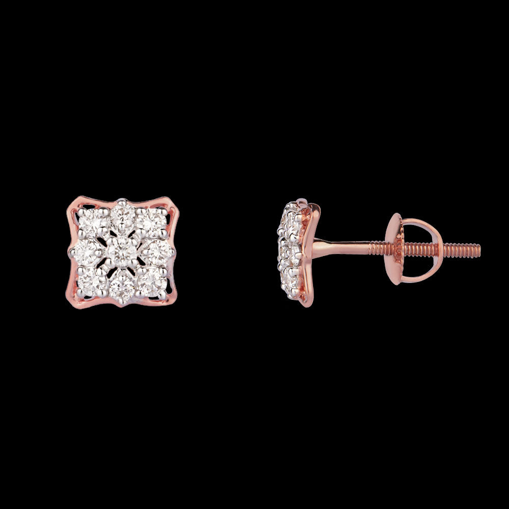 14K Rose Gold Diamond Earrings - 0.29ct VVS-VS-HI