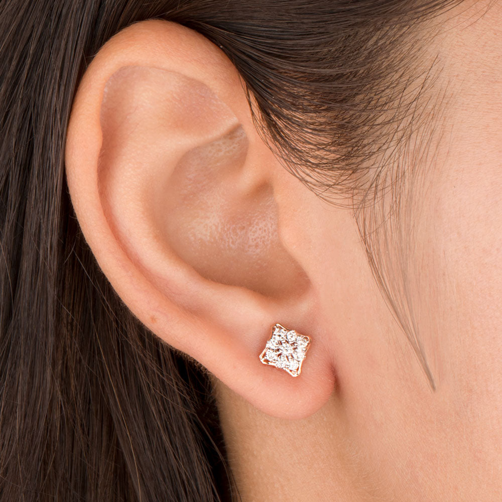 14K Rose Gold Diamond Earrings - 0.29ct VVS-VS-HI