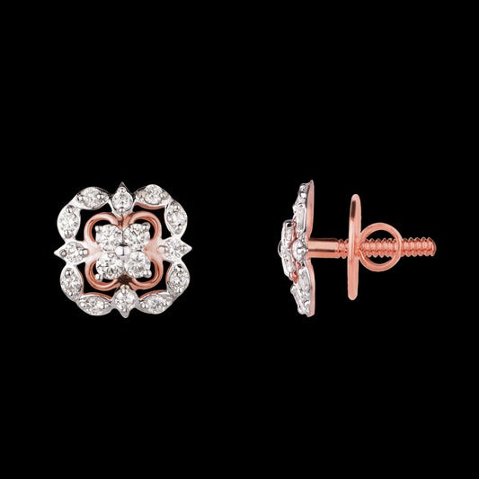 14K Rose Gold Diamond Earrings - 0.5ct VVS-VS-HI
