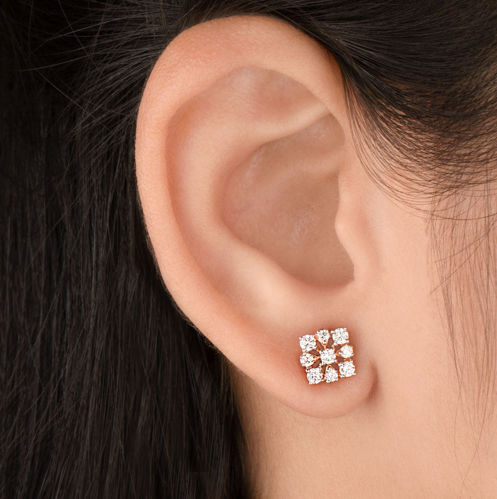 14K Rose Gold Diamond Earrings - 0.49ct VVS-VS-HI