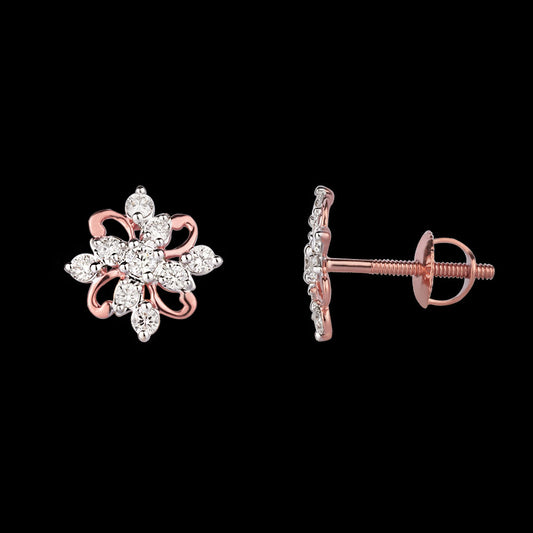 14K Rose Gold Diamond Earrings - 0.3ct VVS-VS-HI
