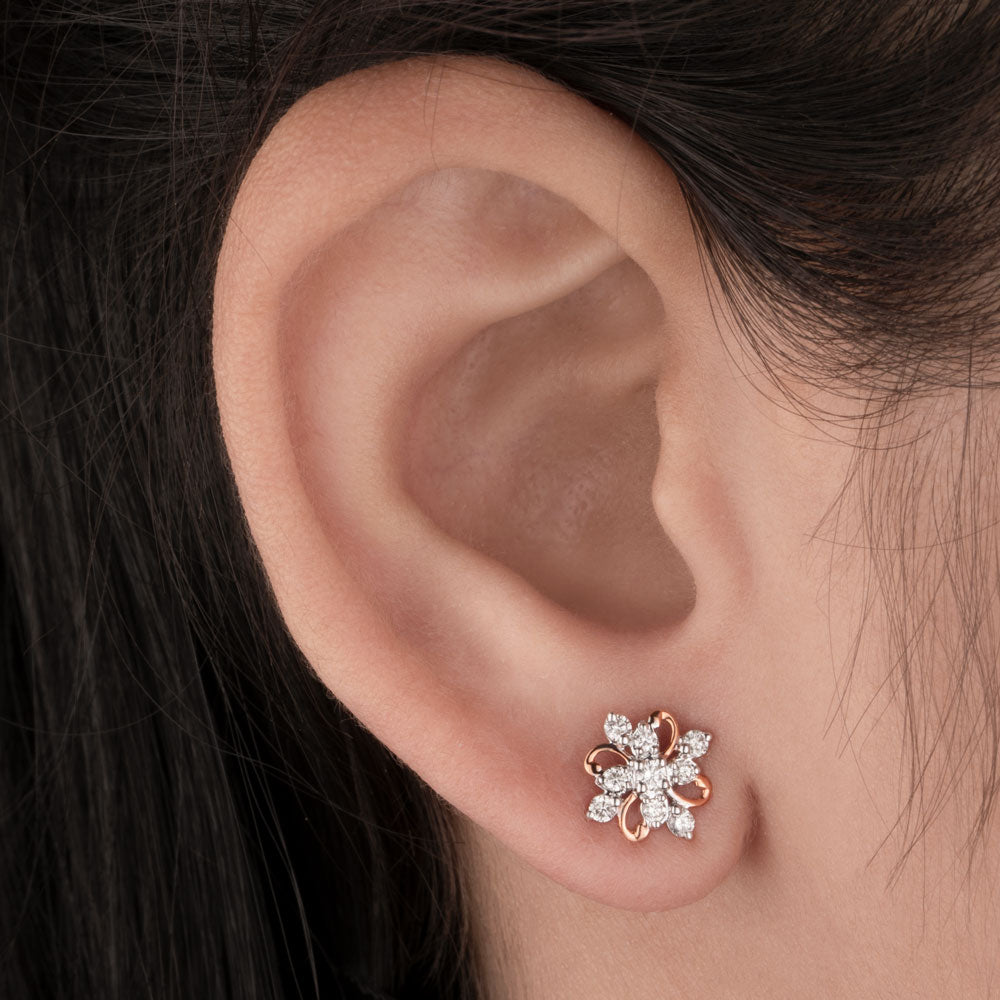 14K Rose Gold Diamond Earrings - 0.3ct VVS-VS-HI
