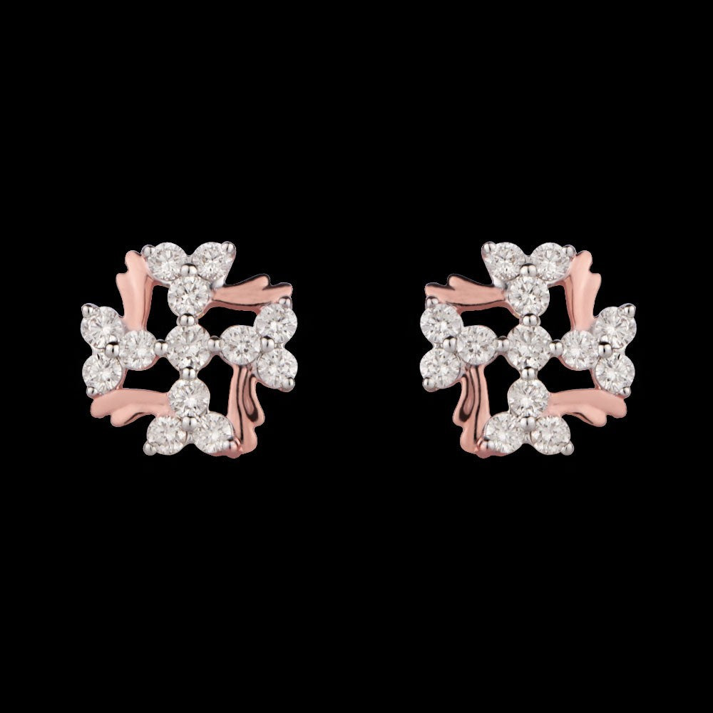 14K Rose Gold Diamond Earrings - 0.42ct VVS-VS-HI