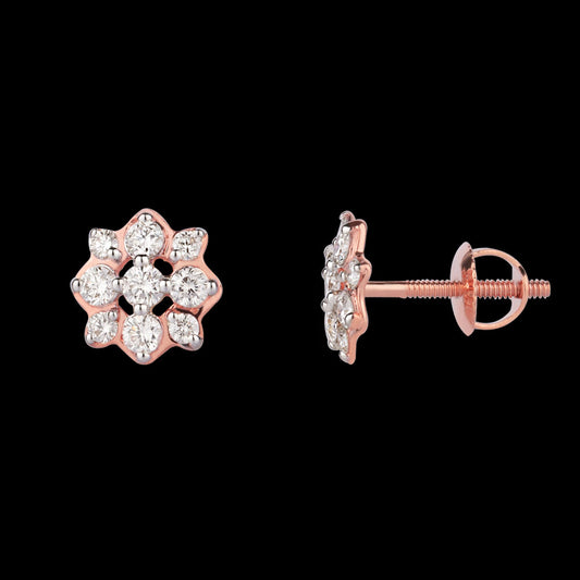 14K Rose Gold Diamond Earrings - 0.36ct VVS-VS-HI