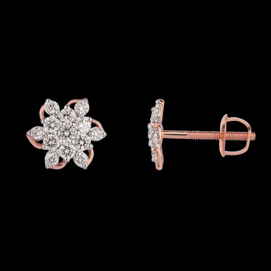 14K Rose Gold Diamond Earrings - 0.37ct VVS-VS-HI