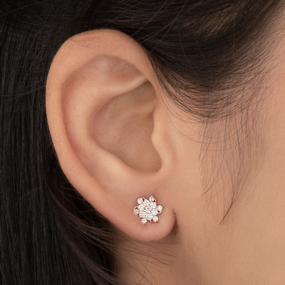 14K Rose Gold Diamond Earrings - 0.37ct VVS-VS-HI
