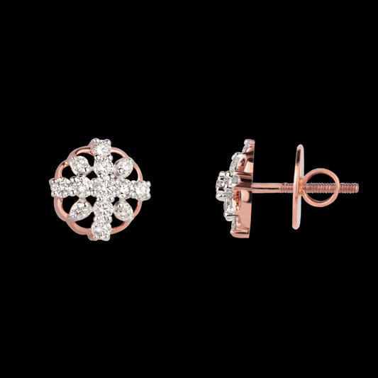 14K Rose Gold Diamond Earrings - 0.53ct VVS-VS-HI