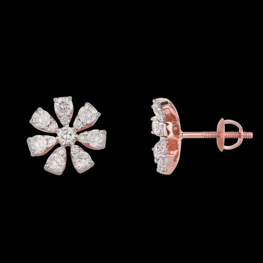 14K Rose Gold Diamond Earrings - 0.91ct VVS-VS-HI