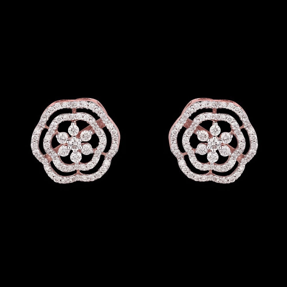 14K Rose Gold Diamond Earrings - 0.88ct VVS-VS-HI