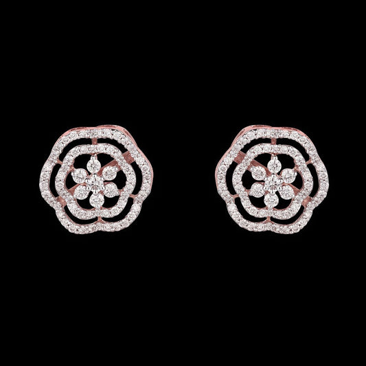 14K Rose Gold Diamond Earrings - 0.88ct VVS-VS-HI