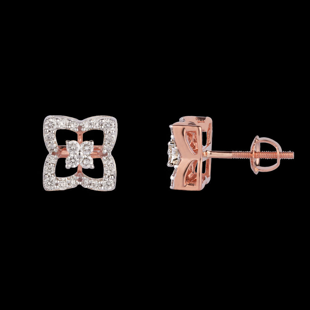14K Rose Gold Diamond Earrings - 0.33ct VVS-VS-HI