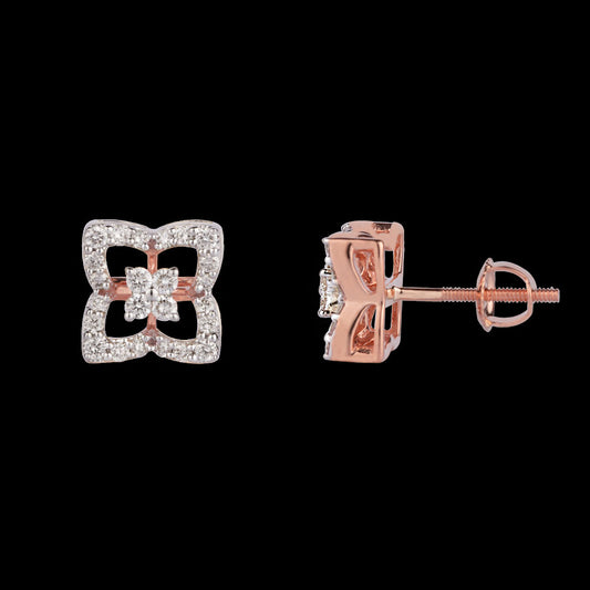 14K Rose Gold Diamond Earrings - 0.33ct VVS-VS-HI