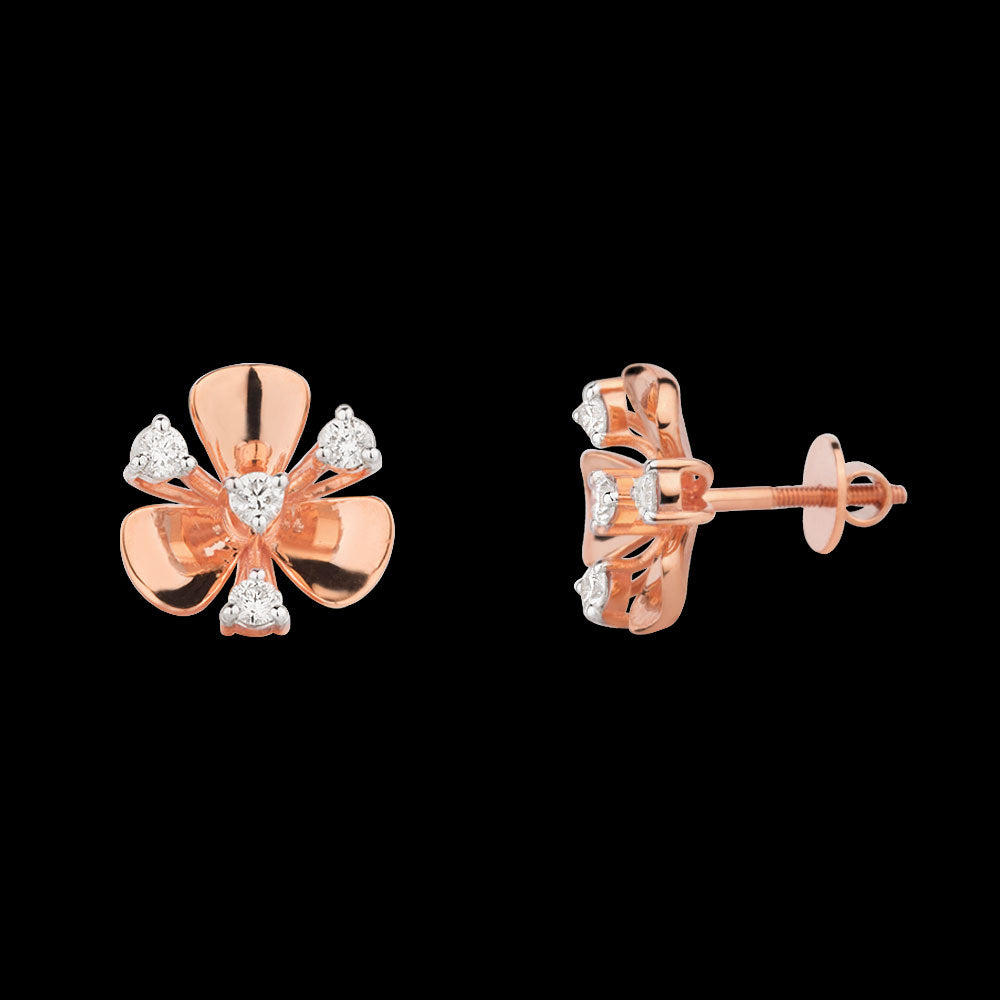 14K Rose Gold Diamond Earrings - 0.51ct VVS-VS-HI