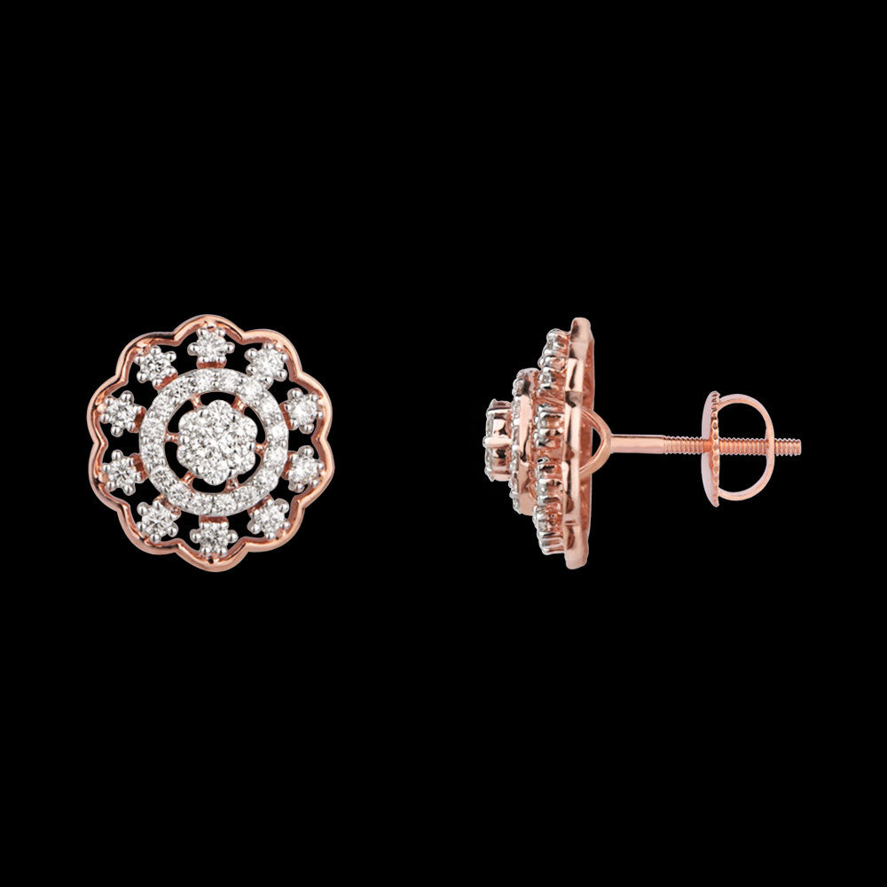 14K Rose Gold Diamond Earrings - 0.81ct VVS-VS-HI