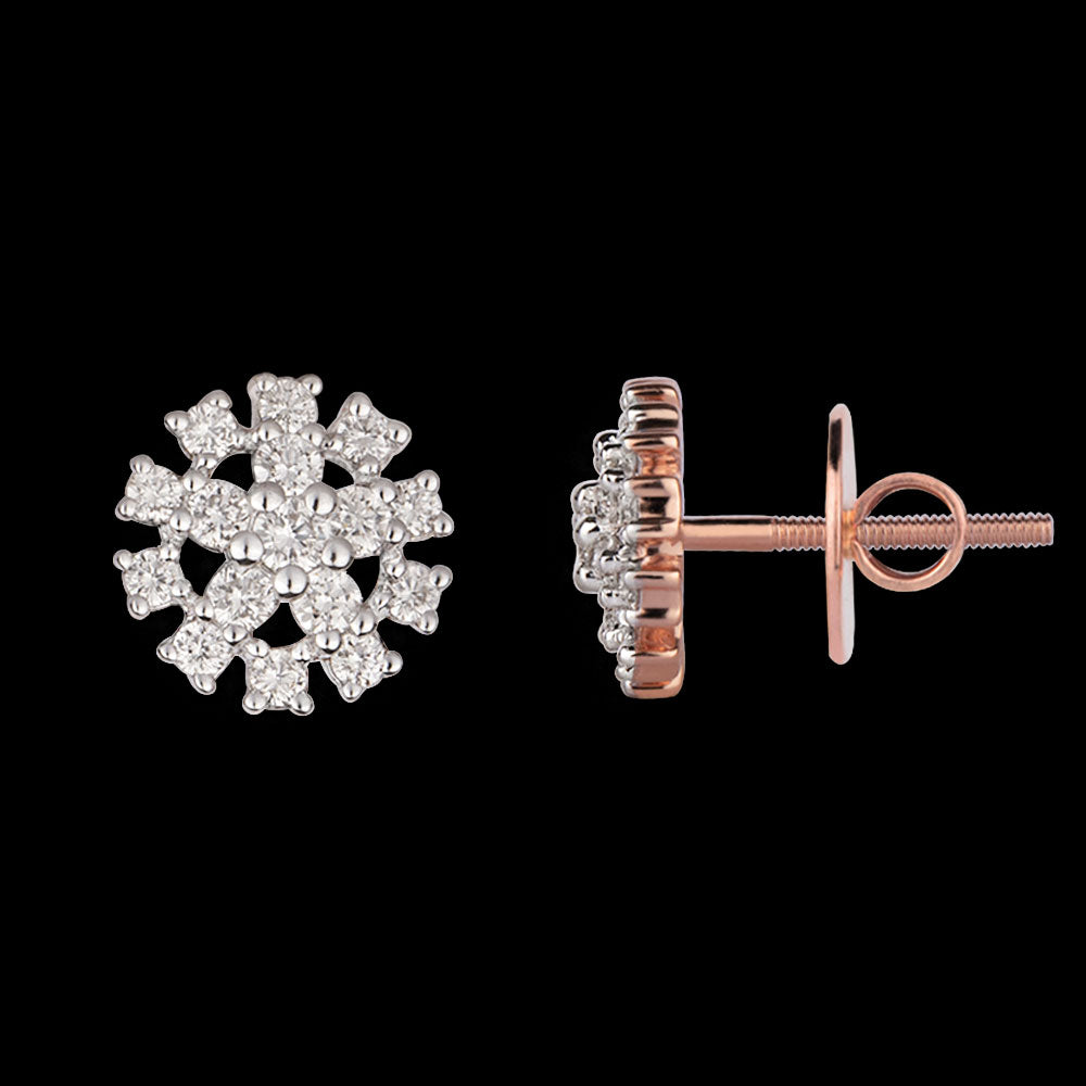 14K Rose Gold Diamond Earrings - 0.5ct VVS-VS-HI