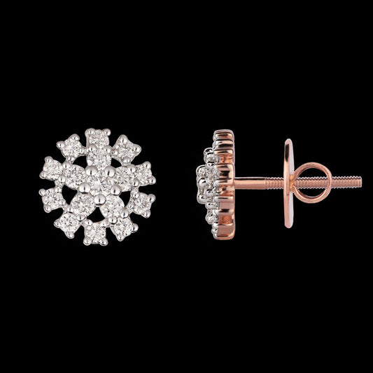 14K Rose Gold Diamond Earrings - 0.5ct VVS-VS-HI