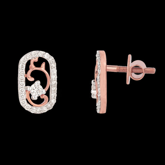 18K Rose Gold Diamond Earrings - 0.56ct VVS-VS-EF