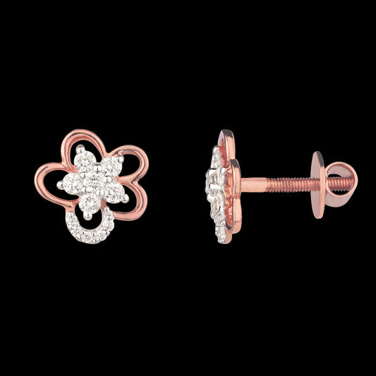 14K Rose Gold Diamond Earrings - 0.33ct VVS-FG