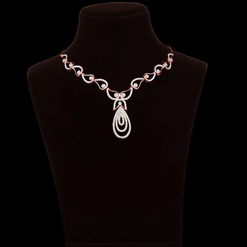 14K Rose Gold Diamond Necklace - 2.71ct VVS-VS-HI