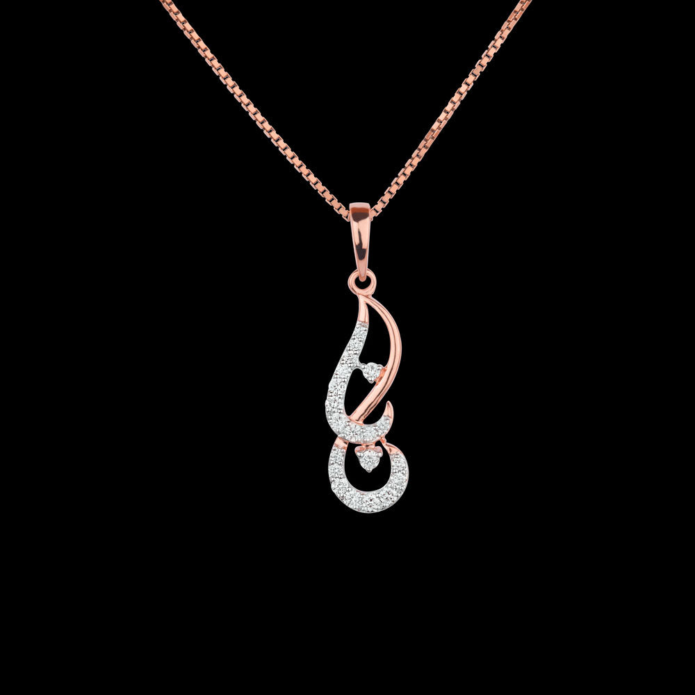 14K Rose Gold Diamond Pendant - 0.26ct SI-HI
