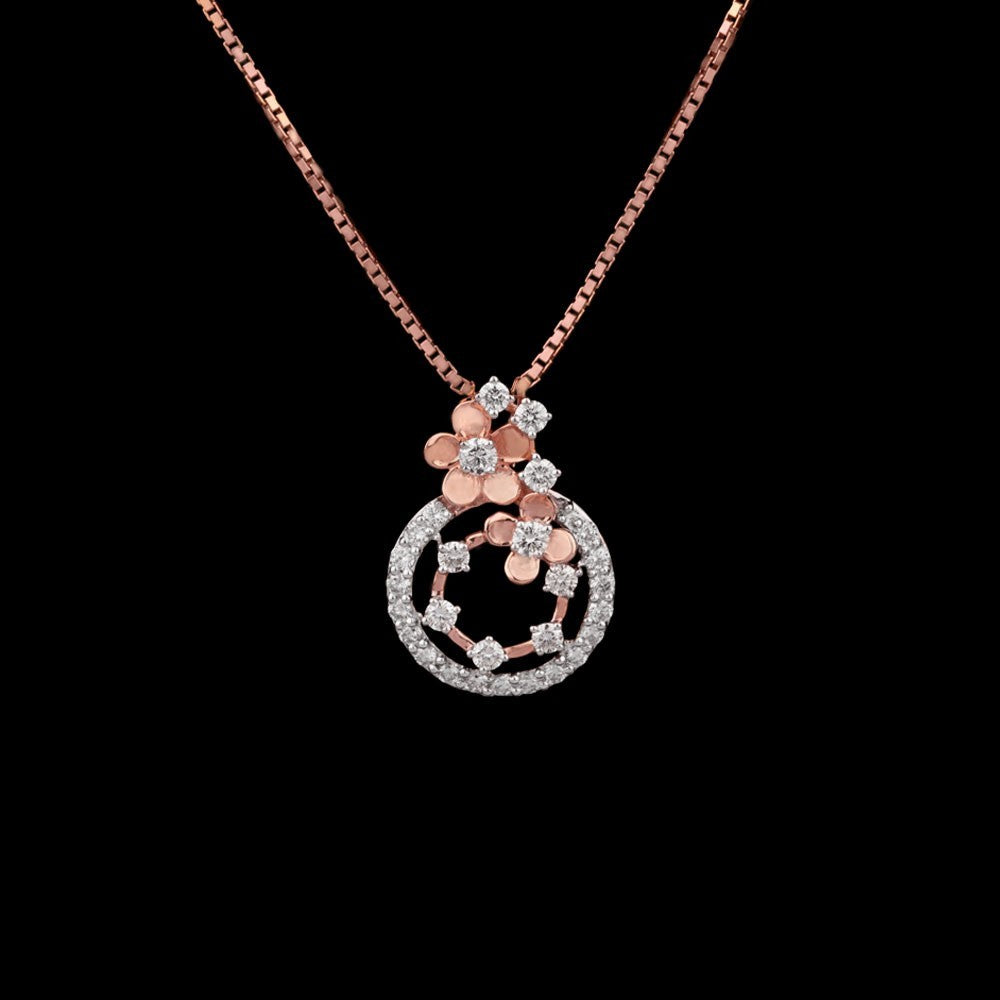 14K Rose Gold Diamond Pendant - 0.37ct VVS-VS-IJ