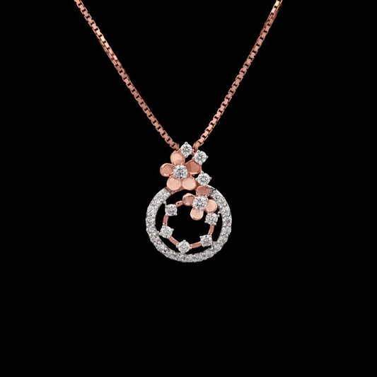 14K Rose Gold Diamond Pendant - 0.37ct VVS-VS-IJ