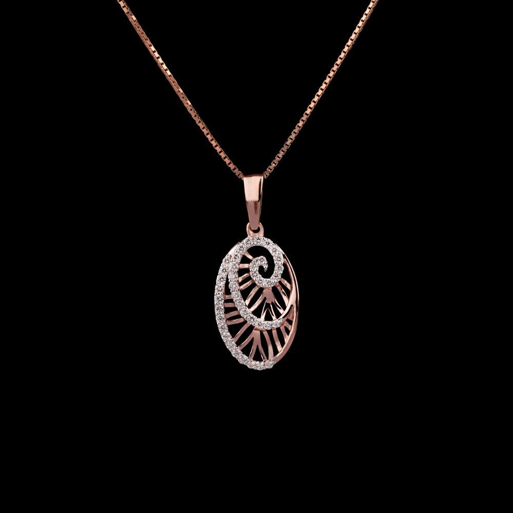 14K Rose Gold Diamond Pendant - 0.35ct VVS-VS-IJ