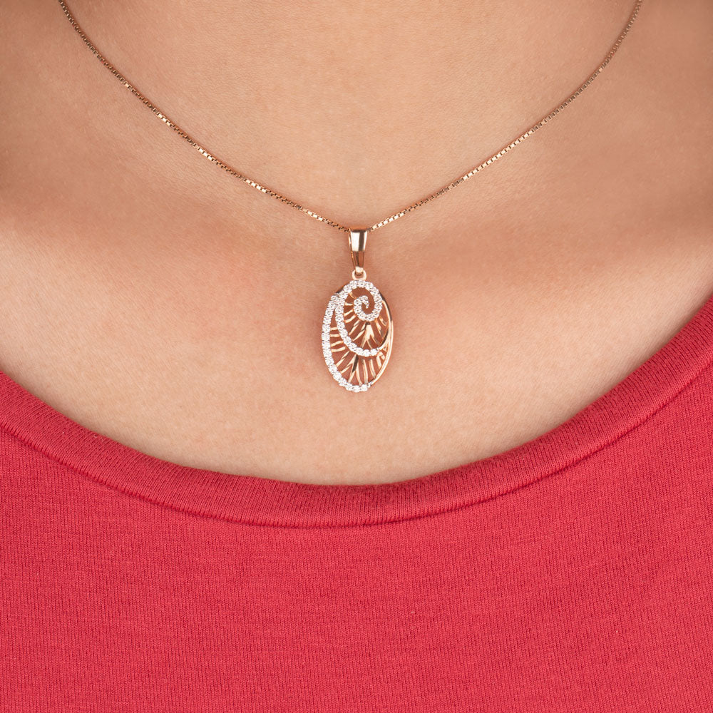 14K Rose Gold Diamond Pendant - 0.35ct VVS-VS-IJ