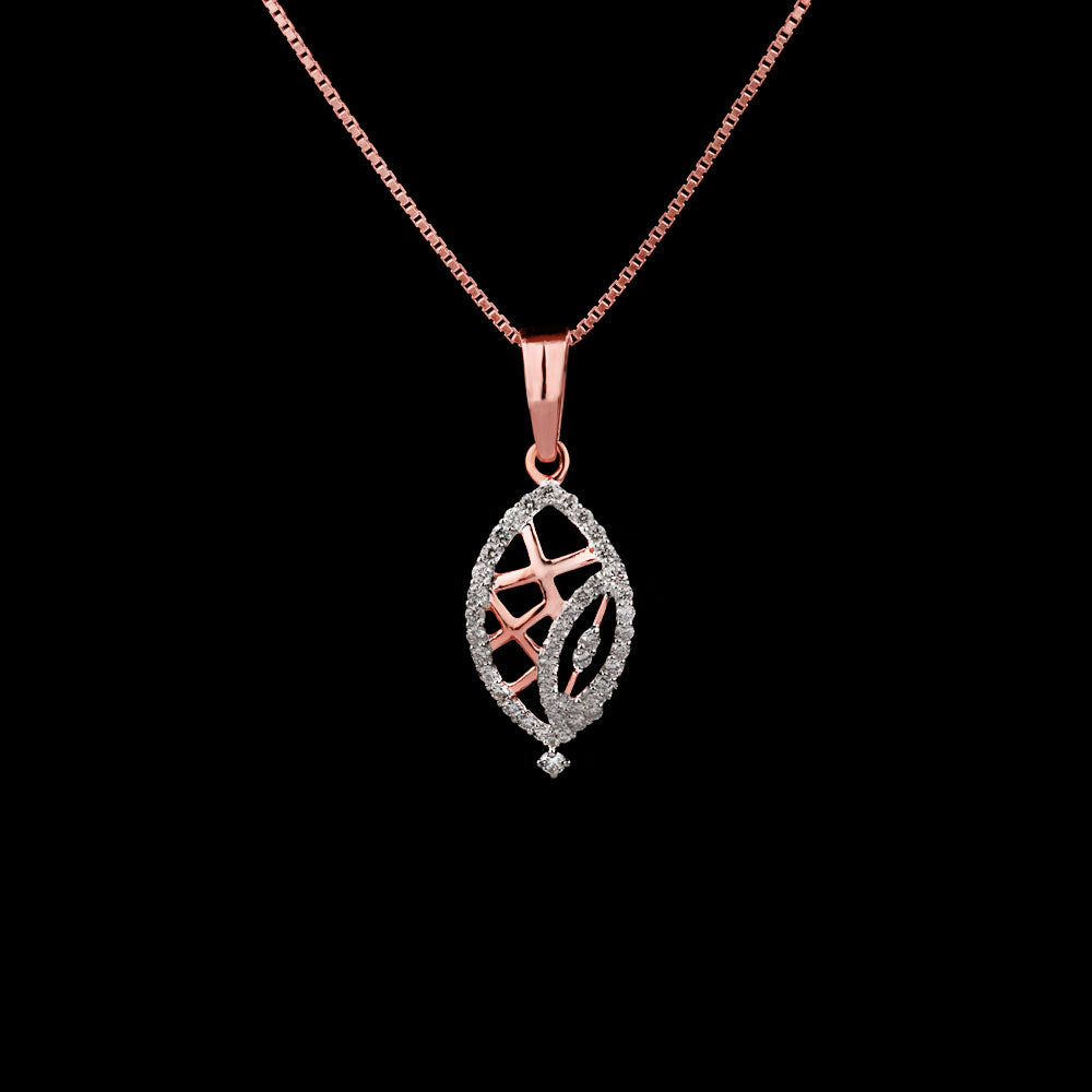 14K Rose Gold Diamond Pendant - 0.39ct VS-SI-GH