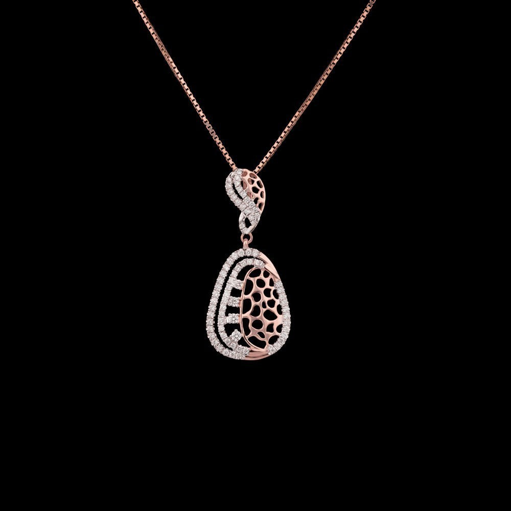 14K Rose Gold Diamond Pendant - 0.34ct VVS-VS-GH