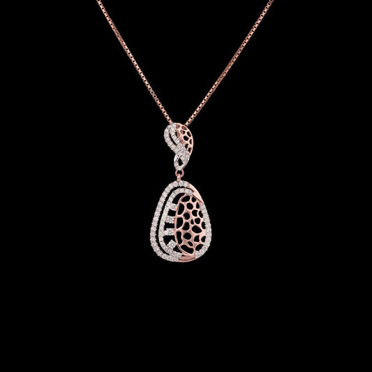 14K Rose Gold Diamond Pendant - 0.34ct VVS-VS-GH