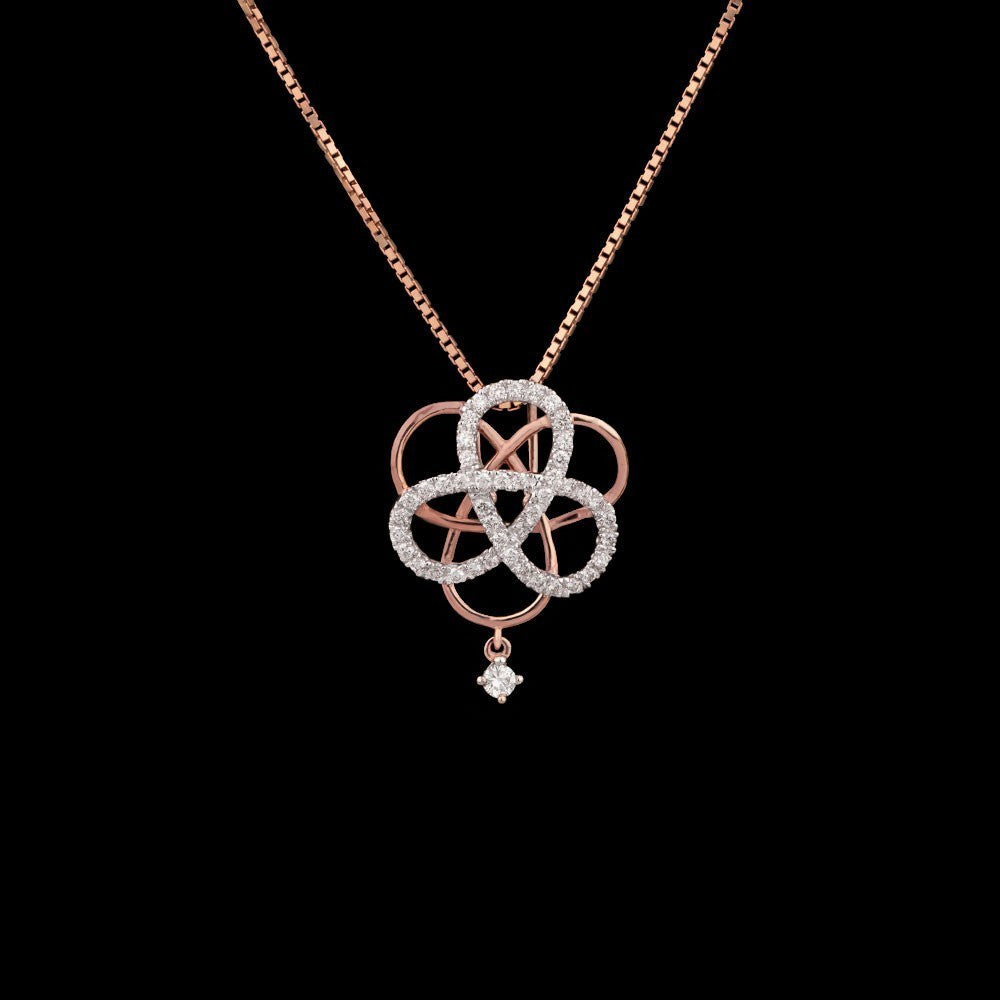 14K Rose Gold Diamond Pendant - 0.27ct VVS-VS-GH