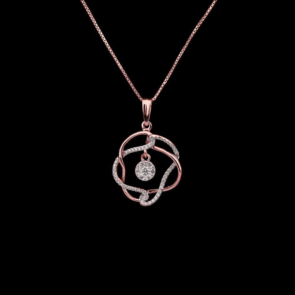 14K Rose Gold Diamond Pendant - 0.38ct VVS-VS-GH