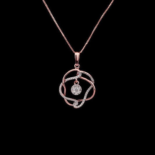 14K Rose Gold Diamond Pendant - 0.38ct VVS-VS-GH