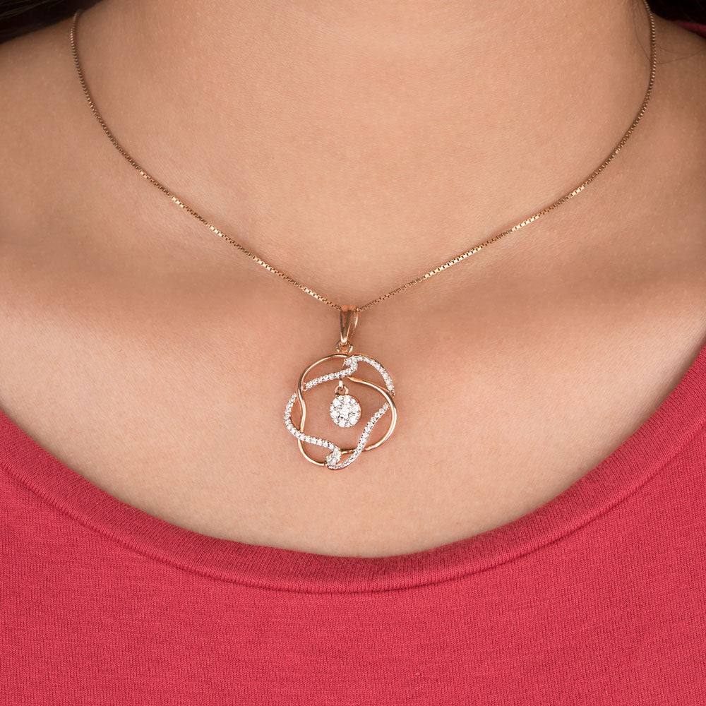 14K Rose Gold Diamond Pendant - 0.38ct VVS-VS-GH