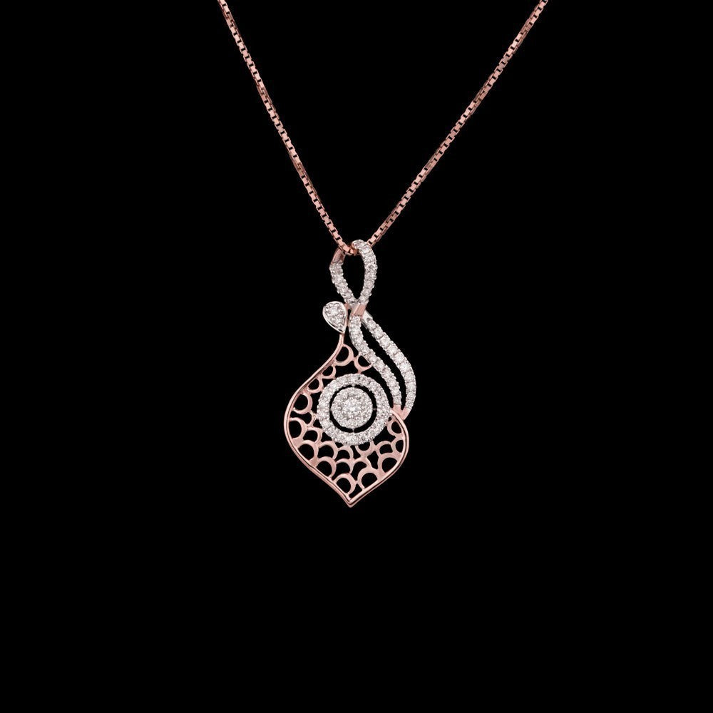 14K Rose Gold Diamond Pendant - 0.35ct VS-SI-GH