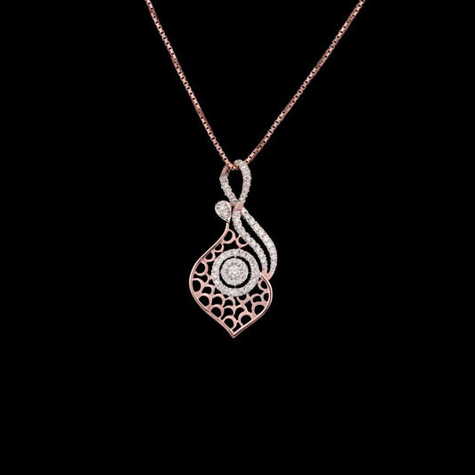 14K Rose Gold Diamond Pendant - 0.35ct VS-SI-GH