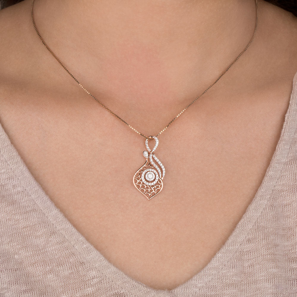 14K Rose Gold Diamond Pendant - 0.35ct VS-SI-GH