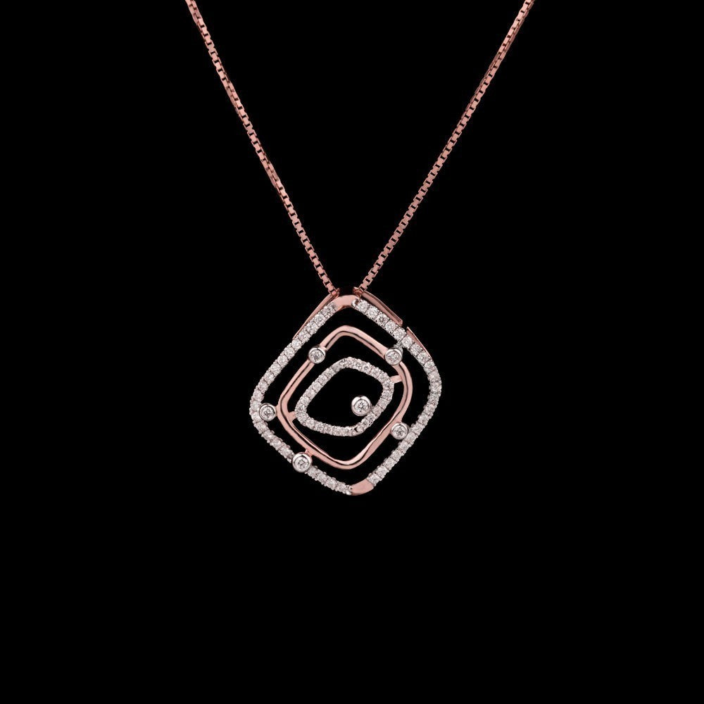 14K Rose Gold Diamond Pendant - 0.4ct VVS-VS-GH
