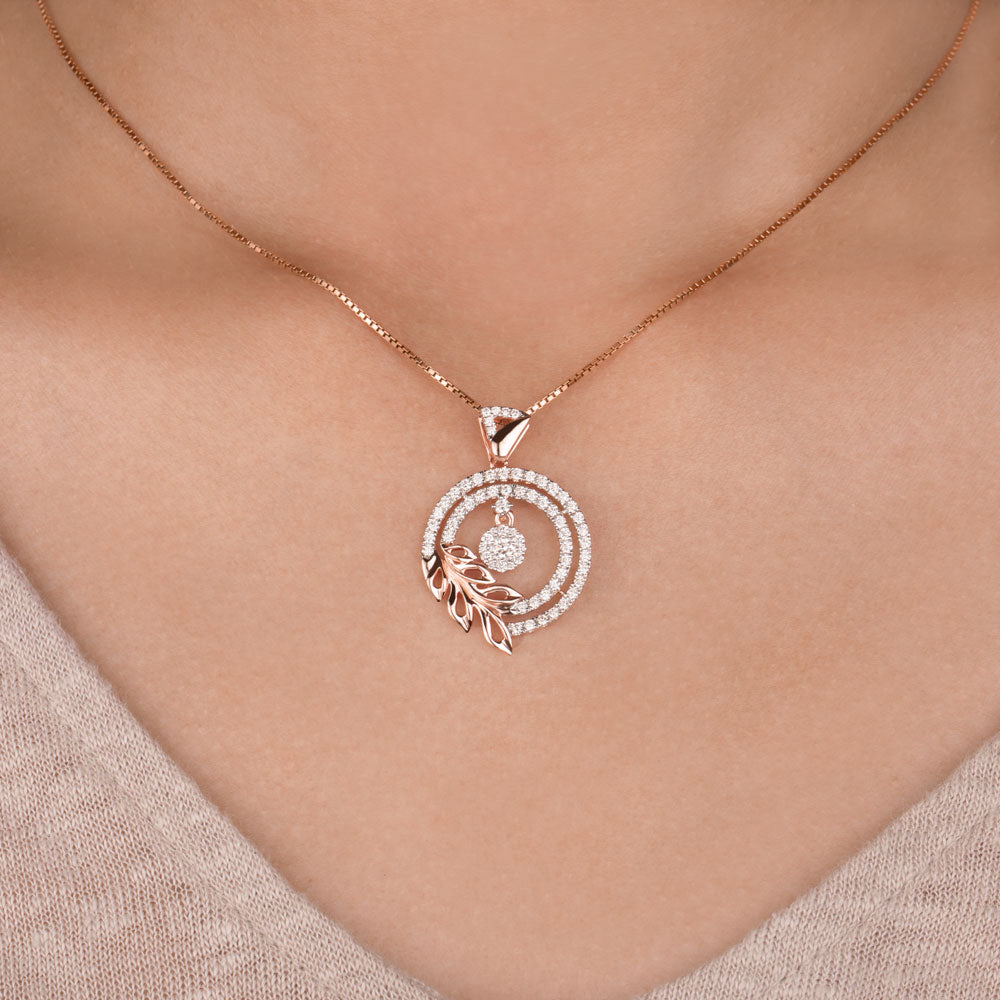 18K Rose Gold Diamond Pendant - 0.81ct SI-IJ