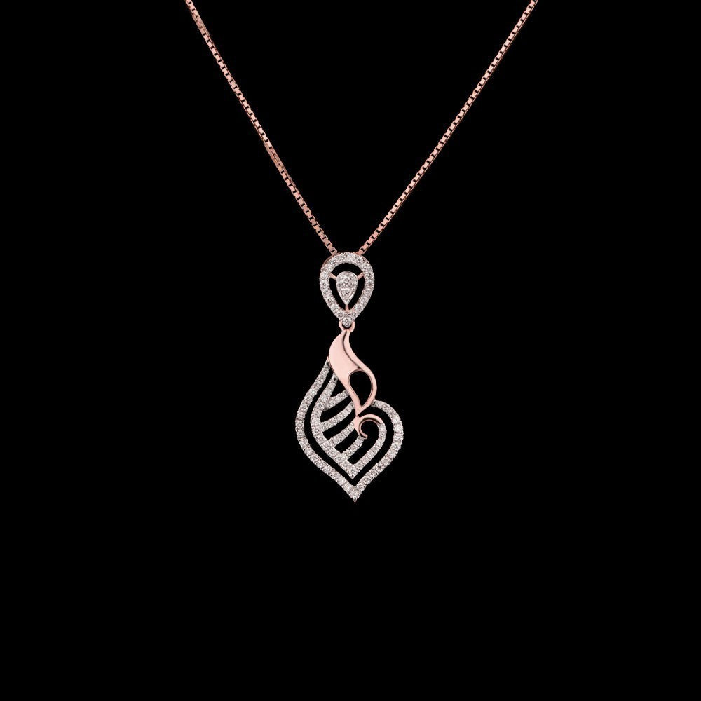 14K Rose Gold Diamond Pendant - 0.39ct VVS-VS-HI