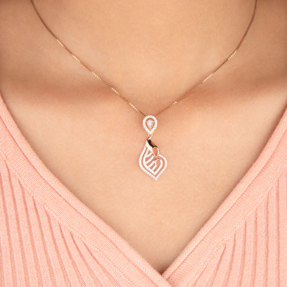 14K Rose Gold Diamond Pendant - 0.39ct VVS-VS-HI
