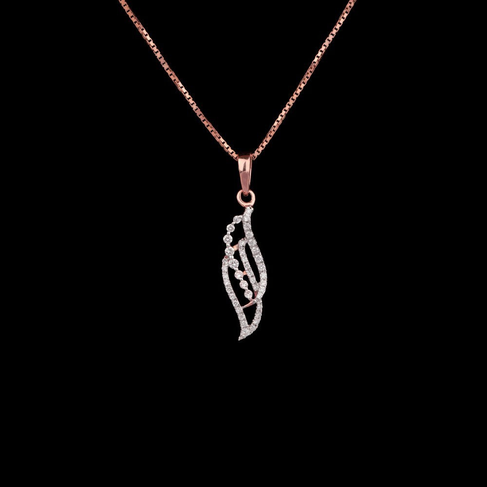 14K Rose Gold Diamond Pendant - 0.24ct VVS-FG