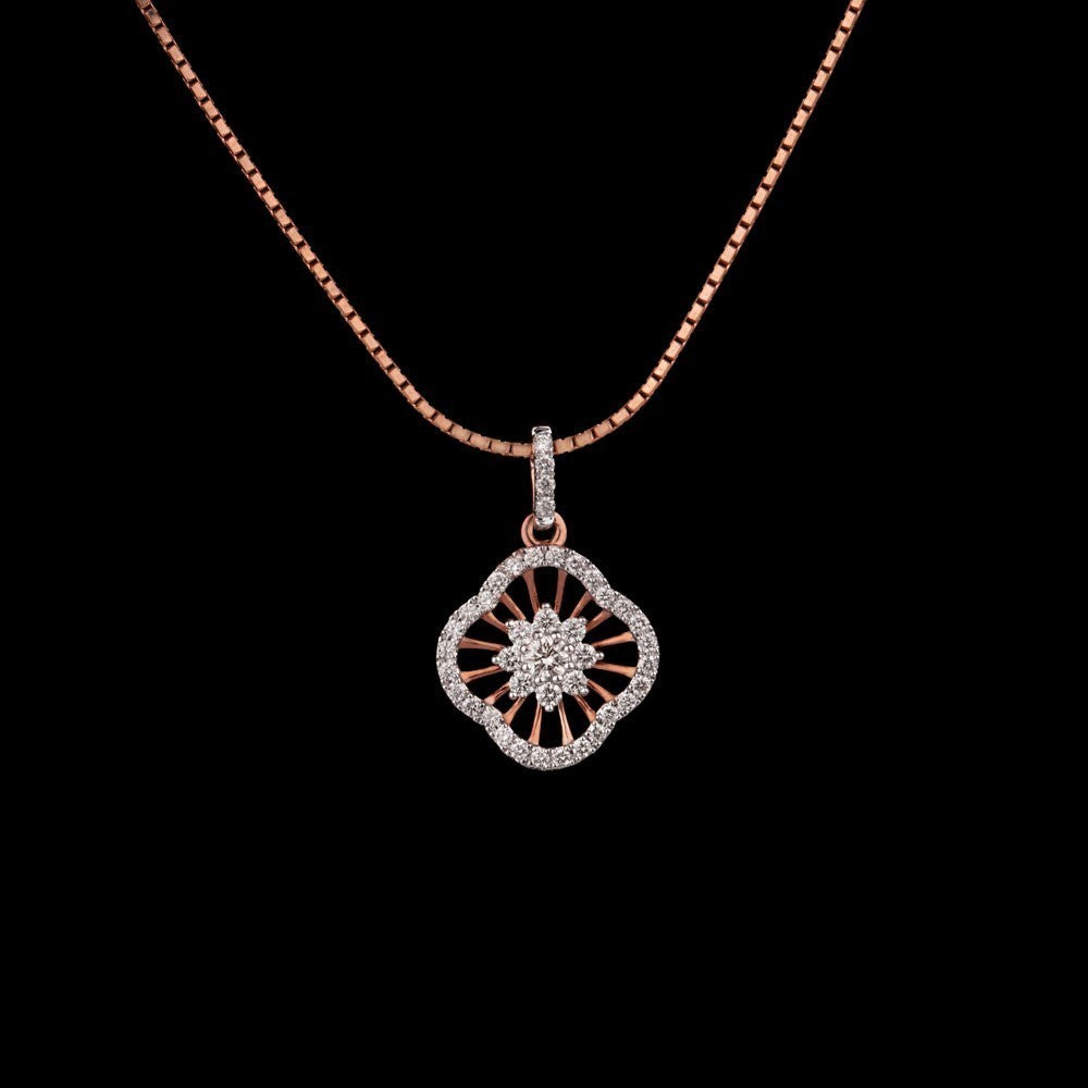 14K Rose Gold Diamond Pendant - 0.31ct VVS-VS-GH