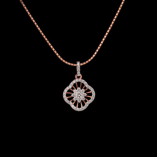 14K Rose Gold Diamond Pendant - 0.31ct VVS-VS-GH