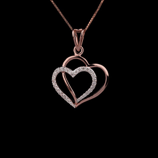 14K Rose Gold Diamond Pendant - 0.38ct VVS-VS-IJ