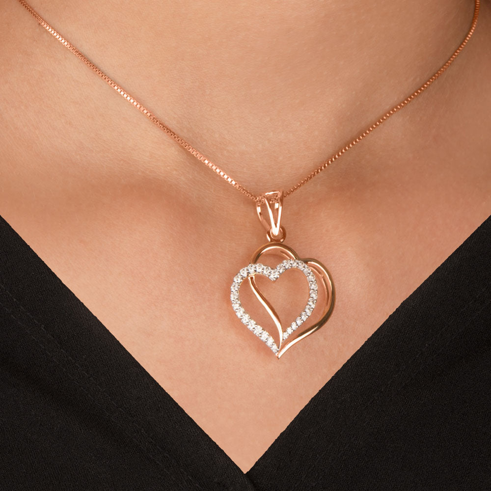 14K Rose Gold Diamond Pendant - 0.38ct VVS-VS-IJ